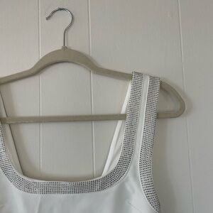 white mini dress with tags